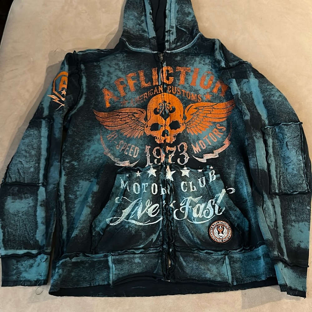 Very nice Vintagee affliction zip up hoodie